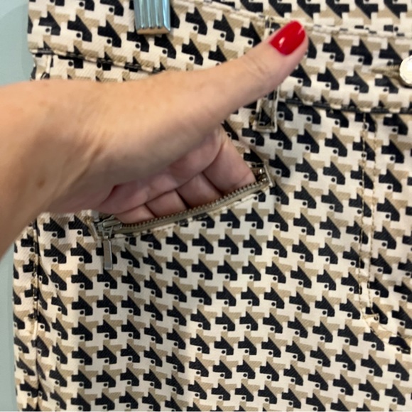 J. McLaughlin Check Patterned Tapered Pant Zippers At Bottom Back Women’s Sz 10 - Picture 3 of 11